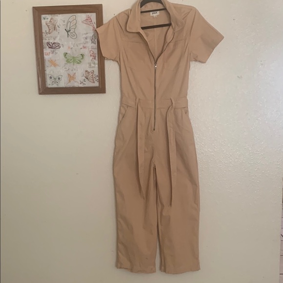 Pact Organic Cotton Jumpsuit with Collared Neckline and Fitted Waist - Picture 1 of 12